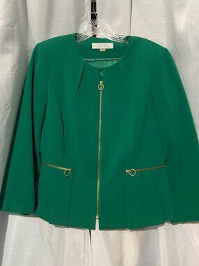 Tahari Kelly Green Skirt Suit 10 (skirt shortened)